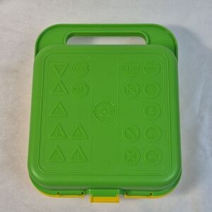Tupperware Green and Yellow Plastic Lunch / Storage Case / Box